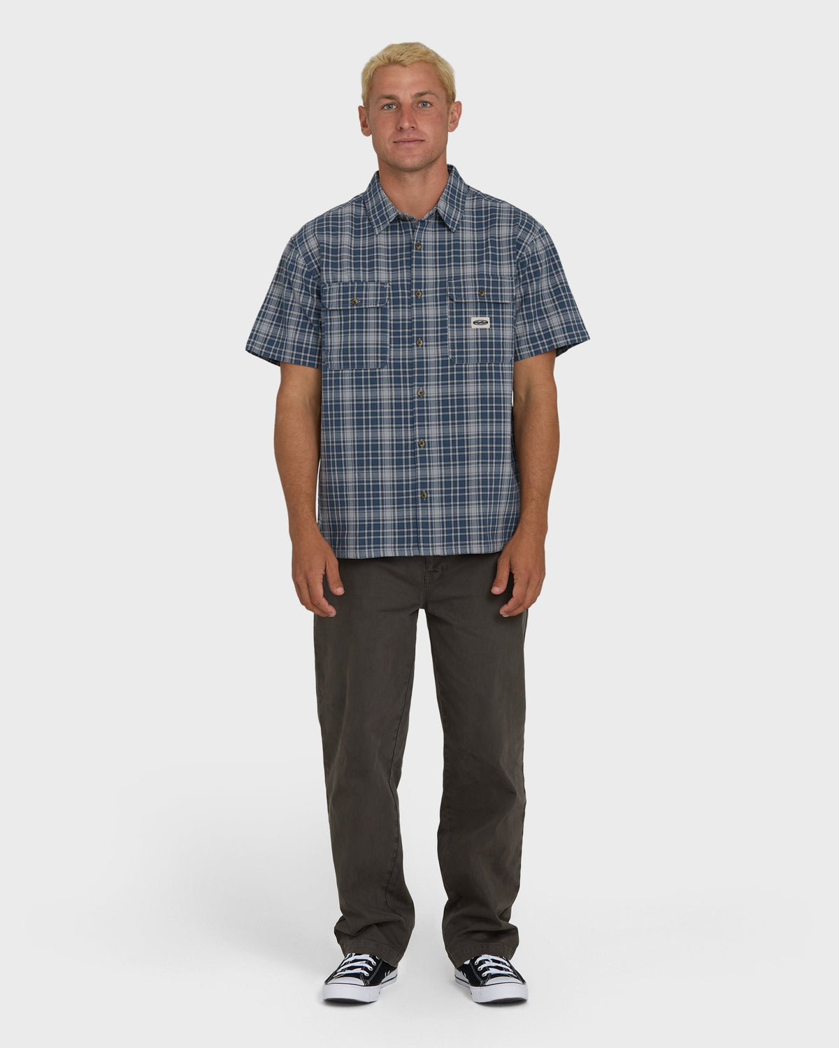 Bad Dog Short Sleeve Woven Shirt - Dark Denim